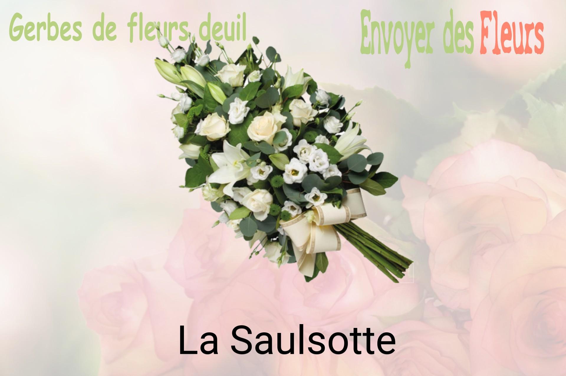 Gerbe de fleurs de deuil livrée à La Saulsotte